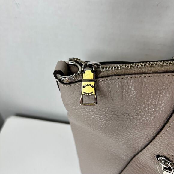 Coach Prairie Beige Taupe Pebble Leather Satchel Handbag #79997 - Picture 4 of 13